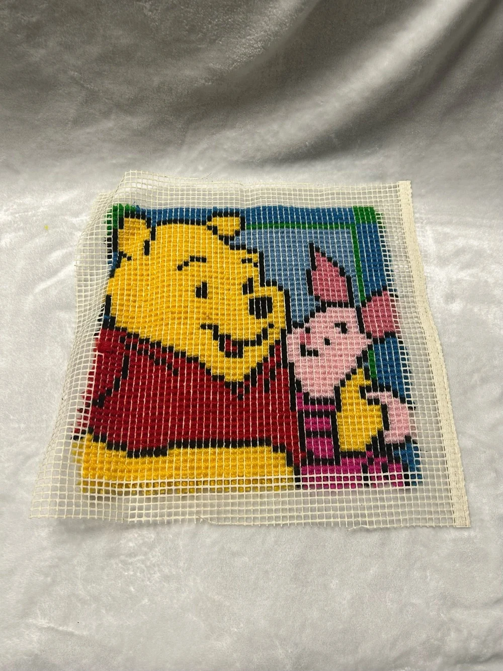 Vintage Winnie The Pooh piglet Latch Hook Tapestry Wall pillow cover rug Decor
